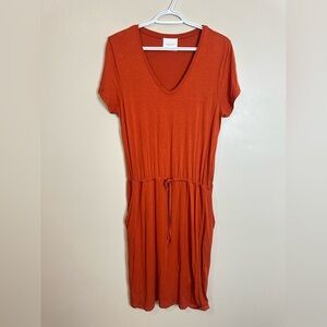 Gardel by Moore Size M Orange V-Neck Dress